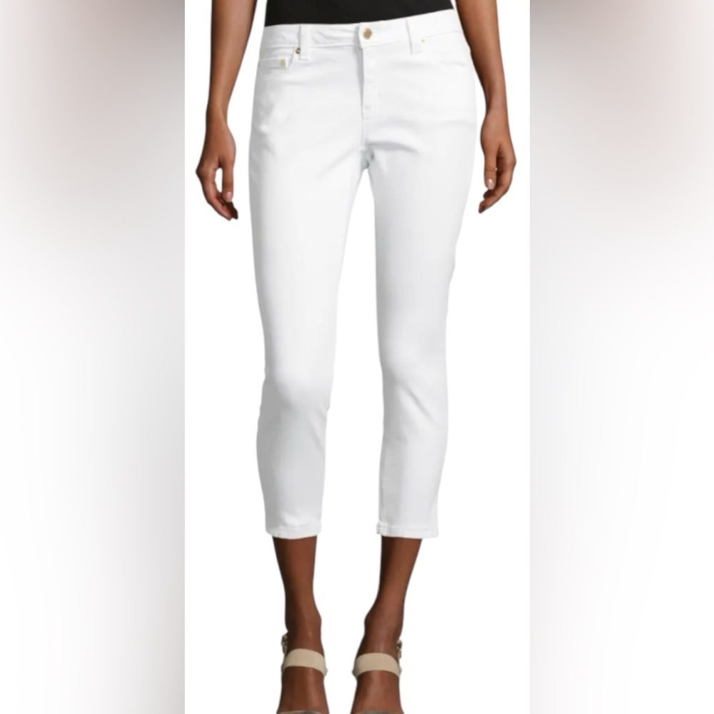 Michael Kors Izzy‎ Cropped Skinny Jeans Mid-Rise White Size 10 NWT